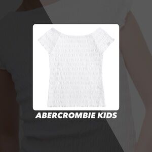 EUC Abercrombie Kids White Smocked Tee